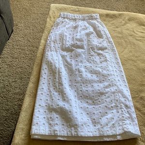 White Gap Eyelet Midi Skirt XL